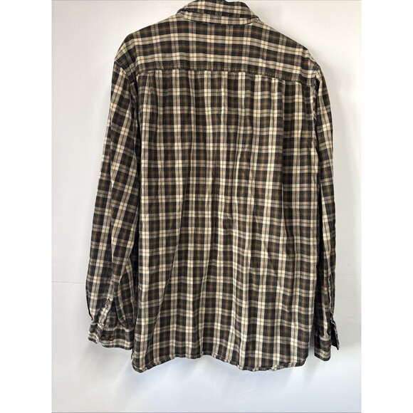 Carhartt 2 Pocket Brown Plaid Button Down Shirt XL Tall Relaxed Fit - Picture 4 of 4